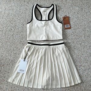 Girlfriend Collective tennis skirt& sports bra set